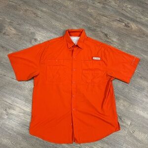 Columbia Men's PFG Bright Orange Casual Shirt - Sz Large